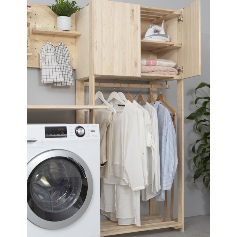 Penderie en bois NOVA avec petite armoire, 174,5 x 76,5 x 38,5 cm