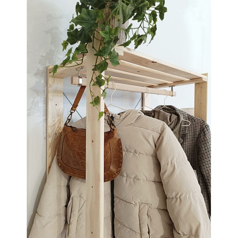 Penderie en bois NOVA avec petite armoire, 174,5 x 76,5 x 38,5 cm