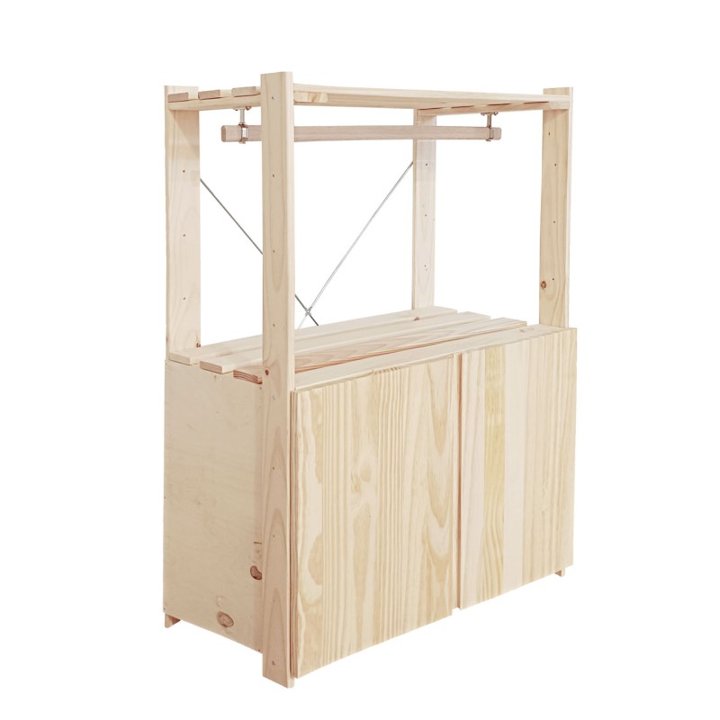 Penderie en bois NOVA avec petite armoire, 110 x 76,5 x 38,5 cm