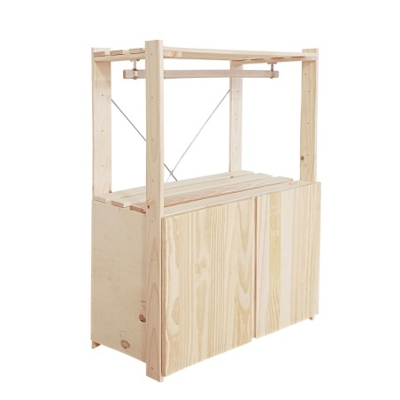 Penderie en bois NOVA avec petite armoire, 110 x 76,5 x 38,5 cm