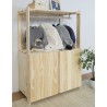 Penderie en bois NOVA avec petite armoire, 110 x 76,5 x 38,5 cm