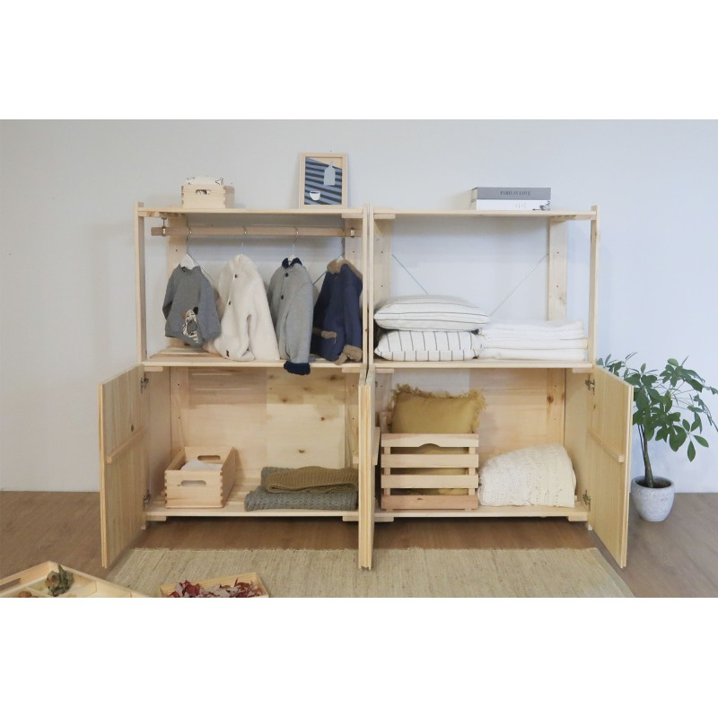 Penderie en bois NOVA avec petite armoire, 110 x 76,5 x 38,5 cm