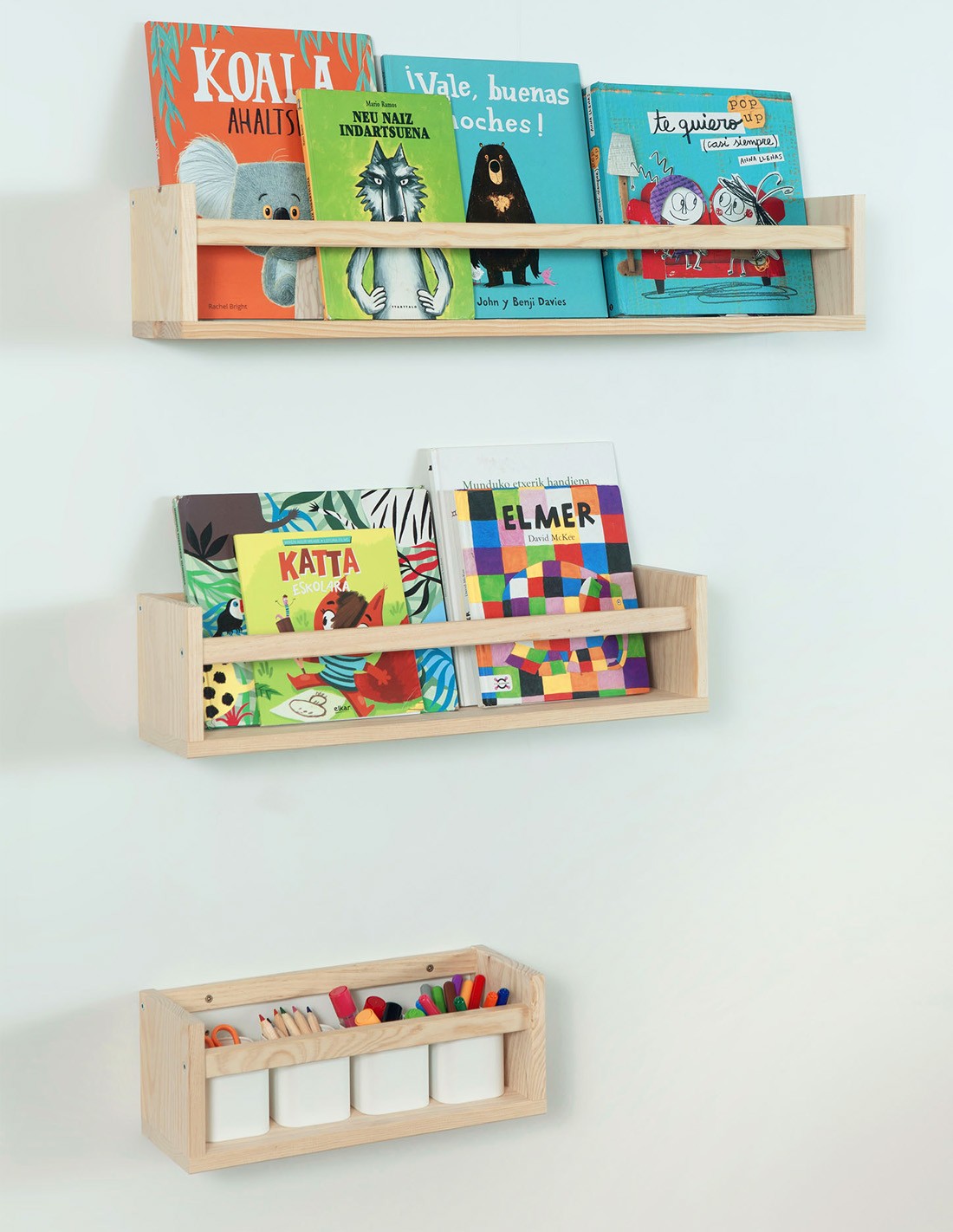 Bibliothèque Double Face Montessori En Bois Massif - Étagère Enfant Pour Livres Et Jouets 42x33 Cm (couleur Naturelle) - 7
